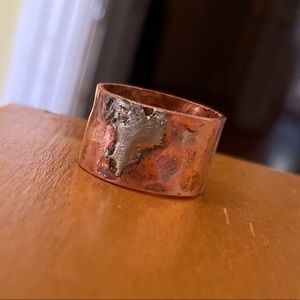Boho Hammered Copper Band Ring